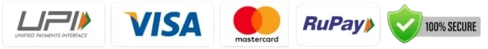 Accepted payment methods: UPI, Visa, Mastercard, RuPay